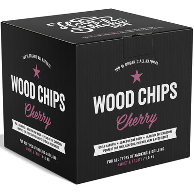 Holy Smoke BBQ Smoke Wood Chips, 1,5 kg, kirsebær - Kitchen One - Køb online på udsalg og tilbud lige nu - Hurtig levering til billige priser via Go with Gozomo