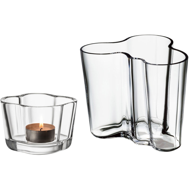 Iittala Alvar Aalto vase 9,5cm og fyrfadsstage 6cm - Kitchen One - Køb online på udsalg og tilbud lige nu - Hurtig levering til billige priser via Go with Gozomo