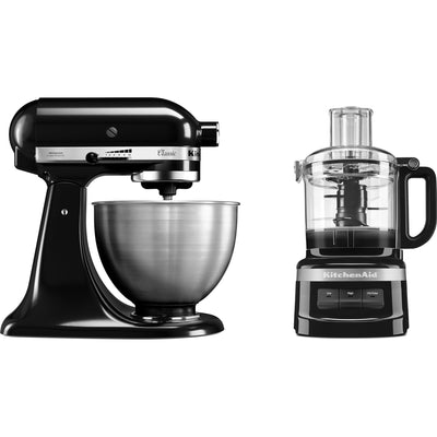 KitchenAid Classic røremaskine (sort) + food processor - Kitchen One - Køb online på udsalg og tilbud lige nu - Hurtig levering til billige priser via Go with Gozomo