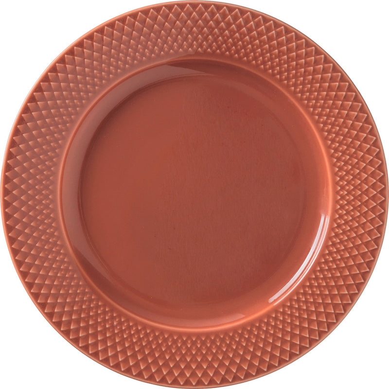 Lyngby Porcelæn Rhombe frokosttallerken 23 cm Terracotta - Kitchen One - Køb online på udsalg og tilbud lige nu - Hurtig levering til billige priser via Go with Gozomo