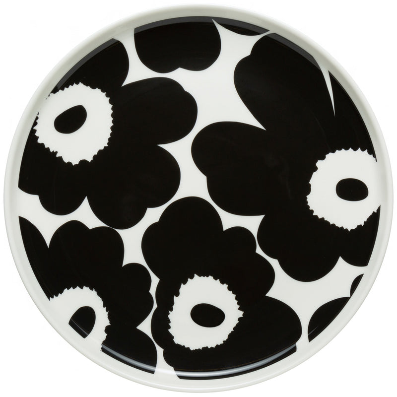 Marimekko Unikko tallerken, 20 cm., hvid/sort - Kitchen One - Køb online på udsalg og tilbud lige nu - Hurtig levering til billige priser via Go with Gozomo