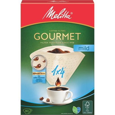 Melitta 1x4/80 Gourmet Mild Kaffefiltre - Kitchen One - Køb online på udsalg og tilbud lige nu - Hurtig levering til billige priser via Go with Gozomo