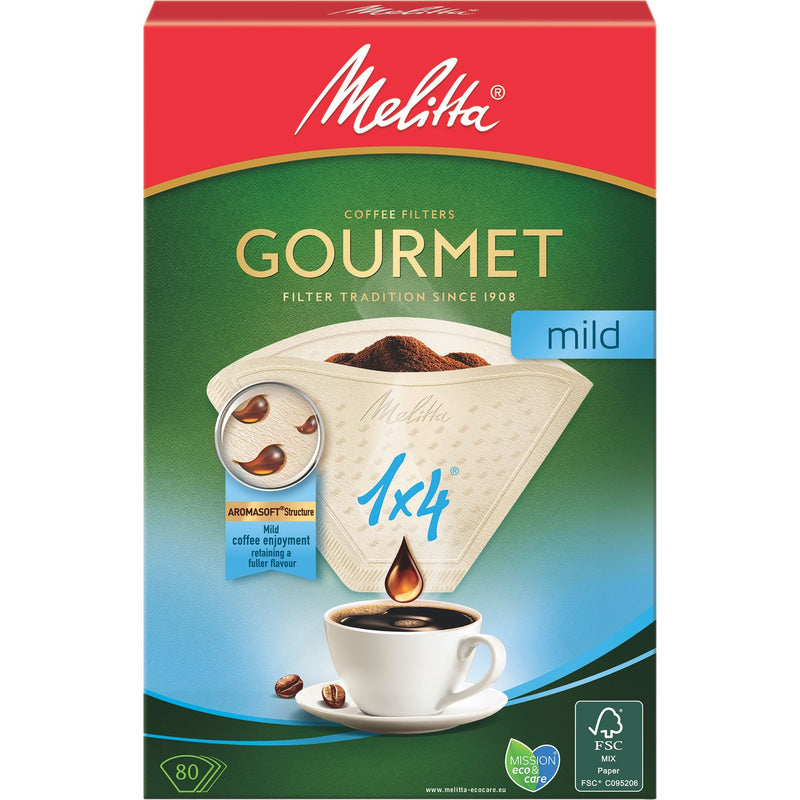 Melitta 1x4/80 Gourmet Mild Kaffefiltre - Kitchen One - Køb online på udsalg og tilbud lige nu - Hurtig levering til billige priser via Go with Gozomo