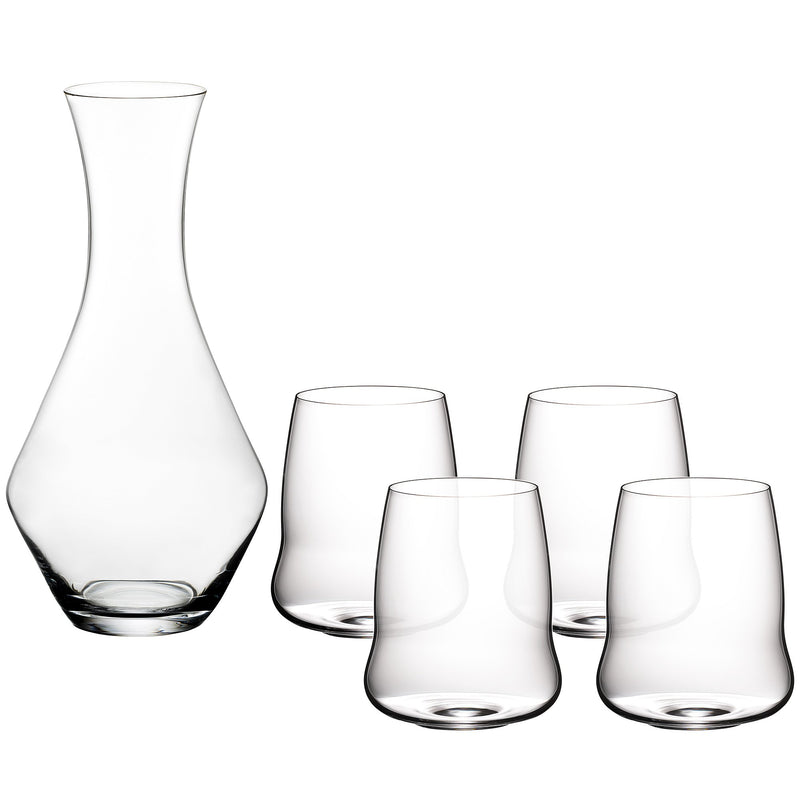 Riedel Stemless Wings Cabernet Sauvignon 4 glas + vinkaraffel - Kitchen One - Køb online på udsalg og tilbud lige nu - Hurtig levering til billige priser via Go with Gozomo