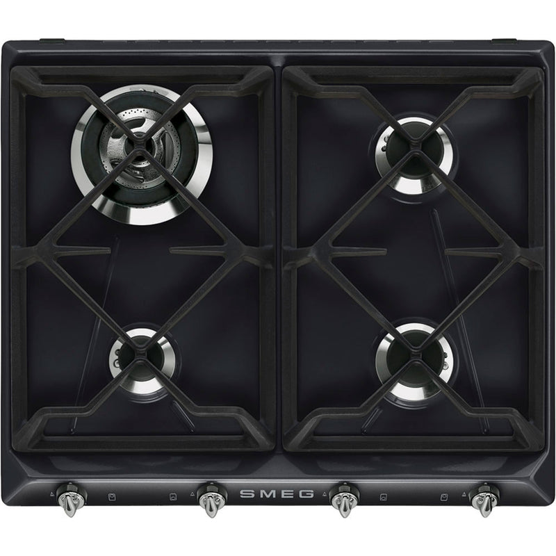 Smeg 59,5 cm Victoria Design Gaskogeplade, Sort - Kitchen One - Køb online på udsalg og tilbud lige nu - Hurtig levering til billige priser via Go with Gozomo