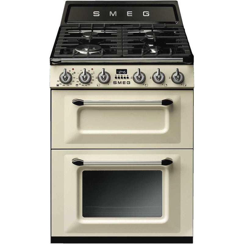 Smeg 60cm Victoria Gaskomfur med 2 Ovne, Creme - Kitchen One - Køb online på udsalg og tilbud lige nu - Hurtig levering til billige priser via Go with Gozomo