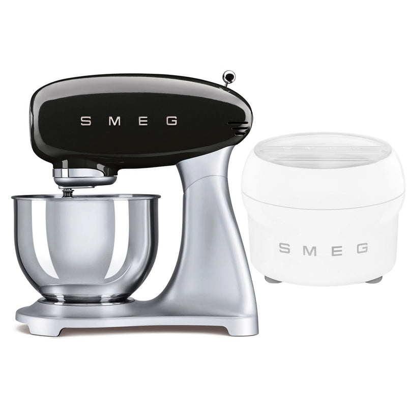 Smeg Røremaskine med ismaskine, sort / stål - Kitchen One - Køb online på udsalg og tilbud lige nu - Hurtig levering til billige priser via Go with Gozomo