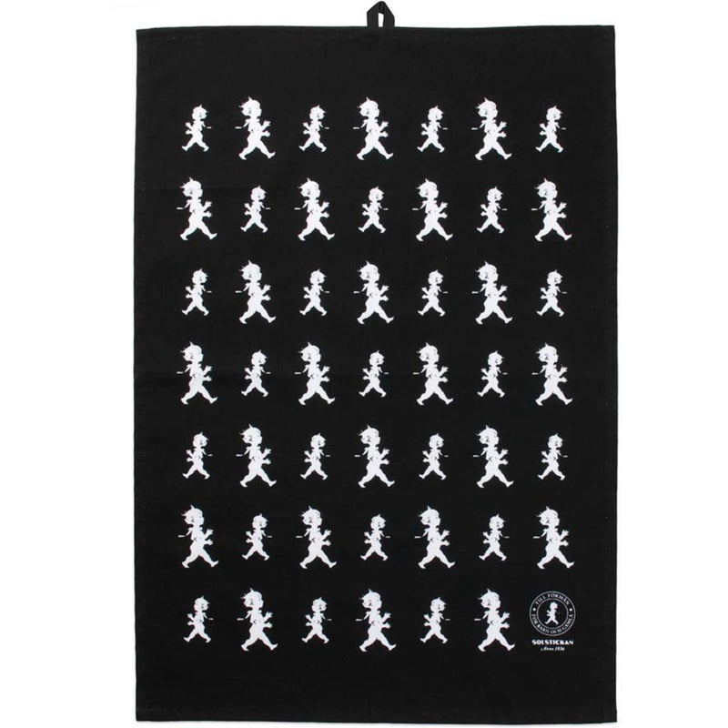 Solstickan Design Viskestykke Halv-Linned Sort Med Hvidt Mønster 50 x 70 cm. - Kitchen One - Køb online på udsalg og tilbud lige nu - Hurtig levering til billige priser via Go with Gozomo