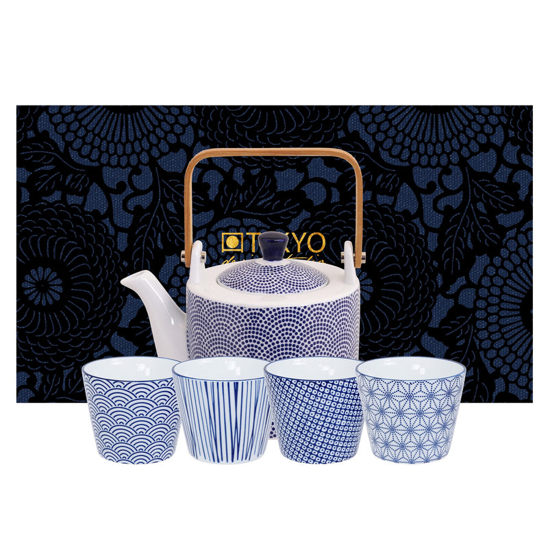 Tokyo Design Studio Nippon Blue sæt med tekande og krus - Kitchen One - Køb online på udsalg og tilbud lige nu - Hurtig levering til billige priser via Go with Gozomo
