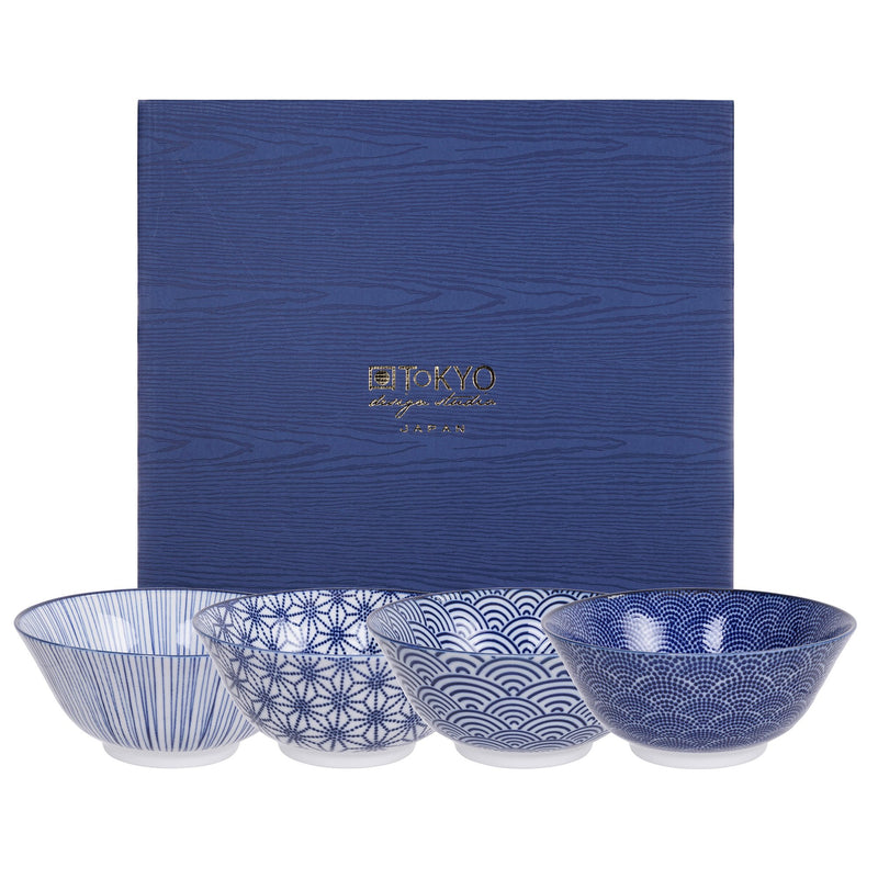 Tokyo Design Studio Nippon Blue skål 15,2 cm. 4 stk. - Kitchen One - Køb online på udsalg og tilbud lige nu - Hurtig levering til billige priser via Go with Gozomo