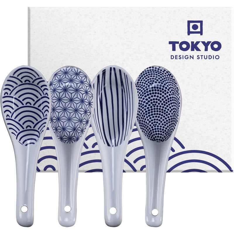 Tokyo Design Studio Nippon Blue suppeske 4 stk. - Kitchen One - Køb online på udsalg og tilbud lige nu - Hurtig levering til billige priser via Go with Gozomo