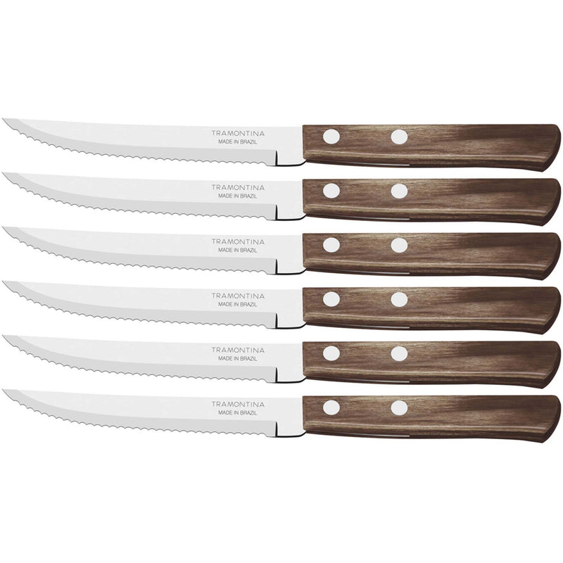 Tramontina Churrasco steakknive i mørkt træ, 6 stk. - Kitchen One - Køb online på udsalg og tilbud lige nu - Hurtig levering til billige priser via Go with Gozomo