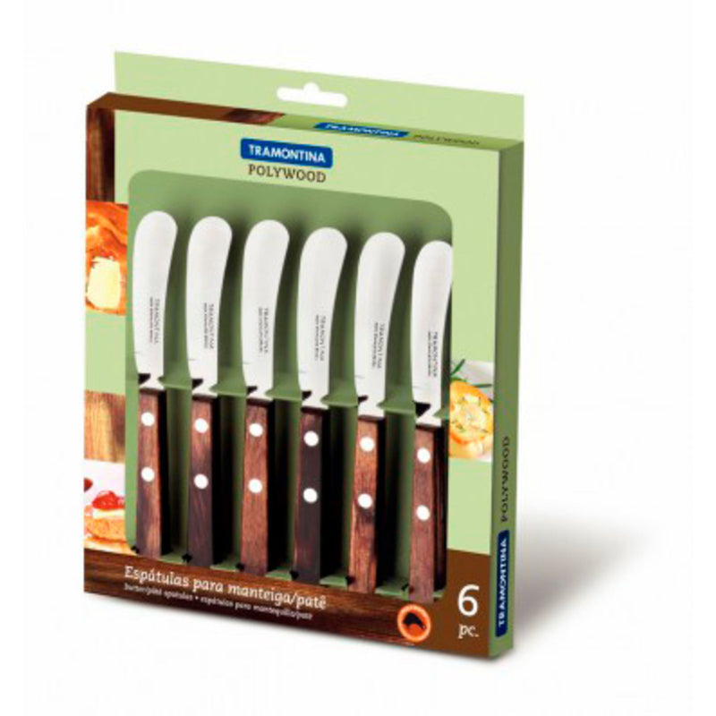 Tramontina Polywood smørknive 6 stk. - Kitchen One - Køb online på udsalg og tilbud lige nu - Hurtig levering til billige priser via Go with Gozomo