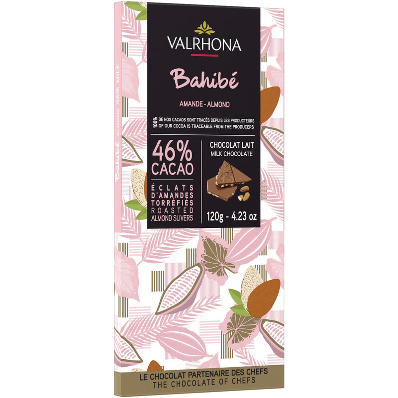 Valrhona Bahibe Almonds 46% chokoladebar, 120 g - Kitchen One - Køb online på udsalg og tilbud lige nu - Hurtig levering til billige priser via Go with Gozomo