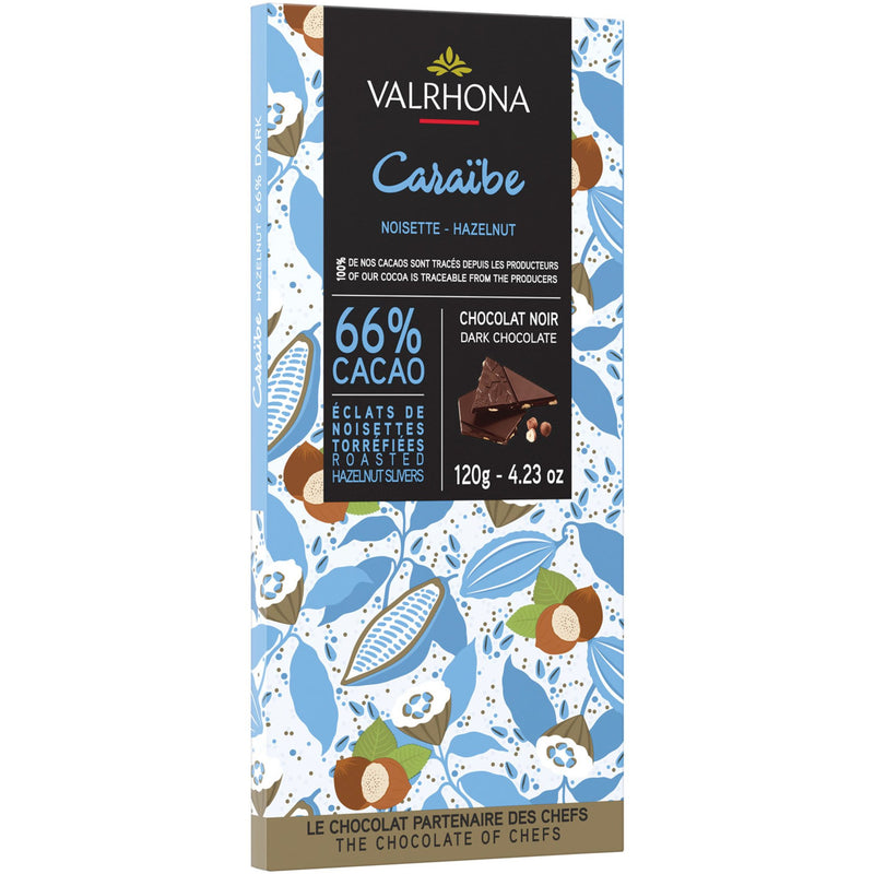 Valrhona Caribe Hazelnut 66% chokoladebar, 120 g - Kitchen One - Køb online på udsalg og tilbud lige nu - Hurtig levering til billige priser via Go with Gozomo