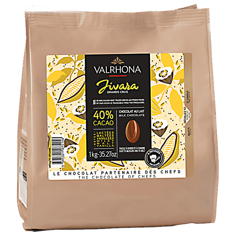 Valrhona Jivara mælkechokolade 40%, 1 kg - Kitchen One - Køb online på udsalg og tilbud lige nu - Hurtig levering til billige priser via Go with Gozomo