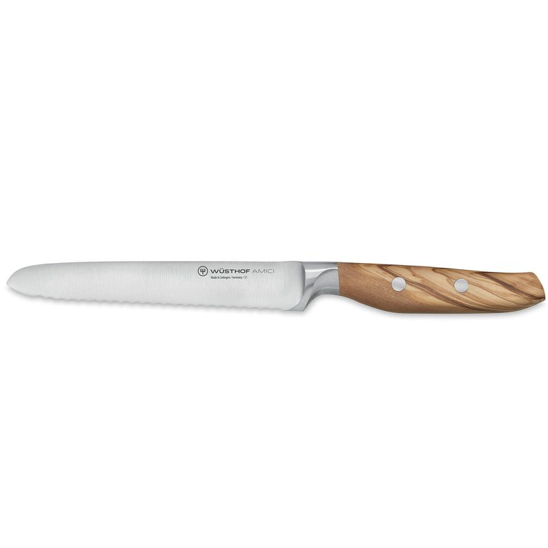 Wüsthof AMICI Lille Takket Kniv, 14 cm., Oliventræ - Kitchen One - Køb online på udsalg og tilbud lige nu - Hurtig levering til billige priser via Go with Gozomo