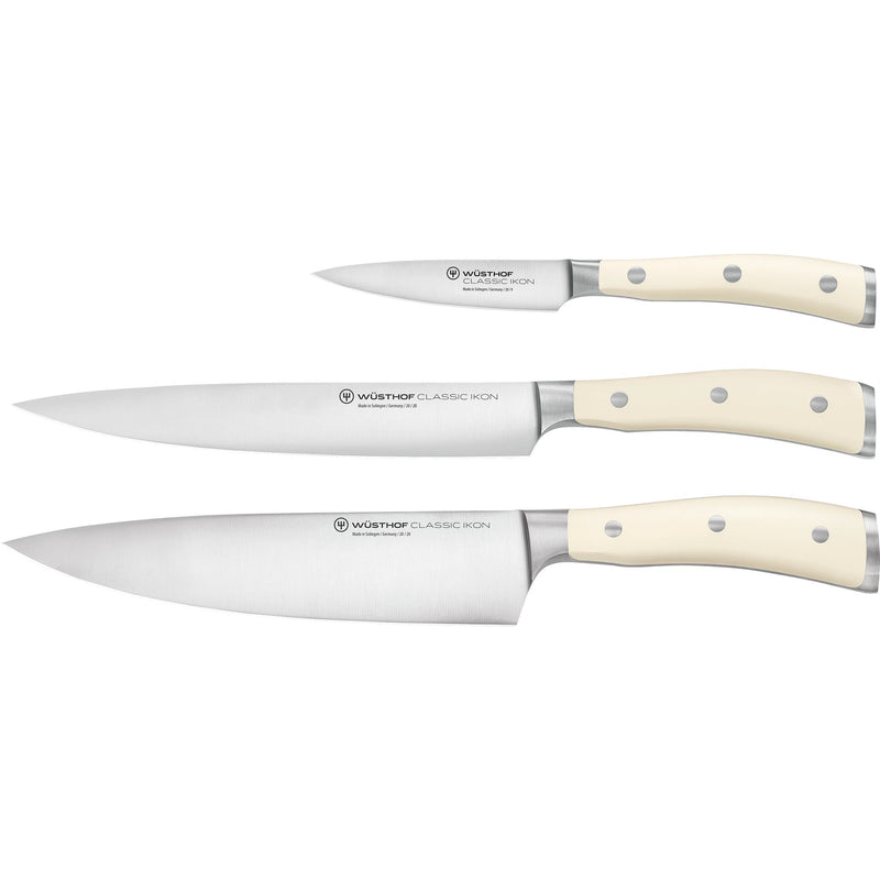 Wüsthof Classic Ikon knivsæt 3 dele, hvid - Kitchen One - Køb online på udsalg og tilbud lige nu - Hurtig levering til billige priser via Go with Gozomo